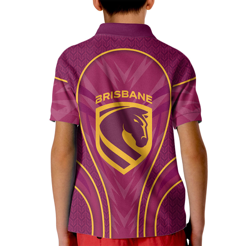 Brisbane Broncos Mascot Kid Polo Shirt Australian Rugby Culture - Powerful Horse Athlete