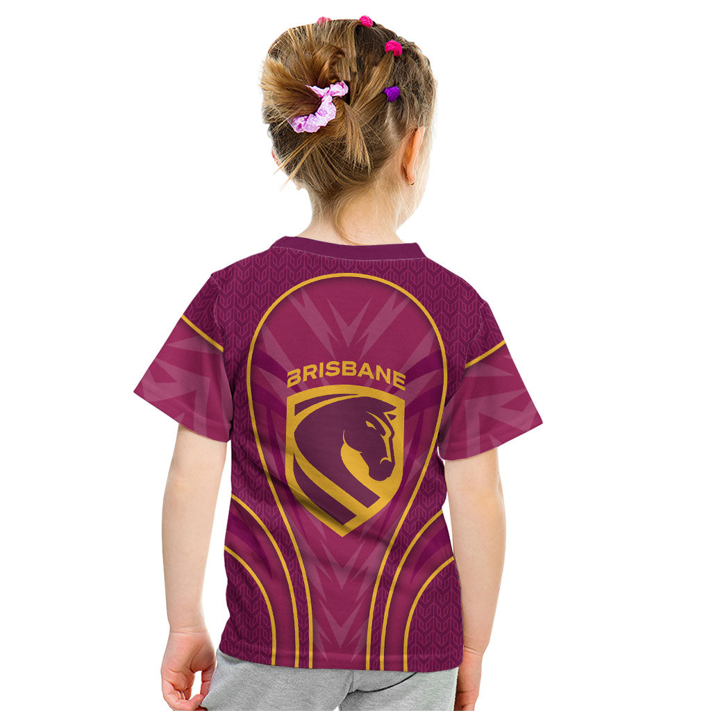 Brisbane Broncos Mascot Kid T Shirt Australian Rugby Culture - Powerful Horse Athlete