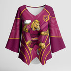 Brisbane Broncos Mascot Kimono Sleeve Blouse Australian Rugby Culture - Powerful Horse Athlete