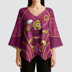 Brisbane Broncos Mascot Kimono Sleeve Blouse Australian Rugby Culture - Powerful Horse Athlete