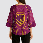 Brisbane Broncos Mascot Kimono Sleeve Blouse Australian Rugby Culture - Powerful Horse Athlete