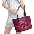 Brisbane Broncos Mascot Leather Tote Bag Australian Rugby Culture - Powerful Horse Athlete