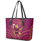 Brisbane Broncos Mascot Leather Tote Bag Australian Rugby Culture - Powerful Horse Athlete