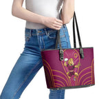 Brisbane Broncos Mascot Leather Tote Bag Australian Rugby Culture - Powerful Horse Athlete