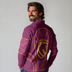 Brisbane Broncos Mascot Long Sleeve Polo Shirt Australian Rugby Culture - Powerful Horse Athlete