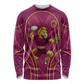 Brisbane Broncos Mascot Long Sleeve Shirt Australian Rugby Culture - Powerful Horse Athlete