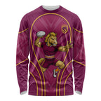 Brisbane Broncos Mascot Long Sleeve Shirt Australian Rugby Culture - Powerful Horse Athlete