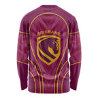 Brisbane Broncos Mascot Long Sleeve Shirt Australian Rugby Culture - Powerful Horse Athlete