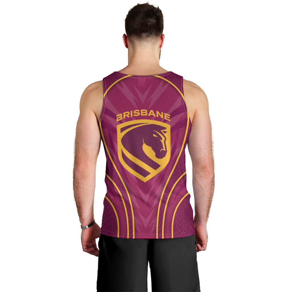 Brisbane Broncos Mascot Men Tank Top Australian Rugby Culture - Powerful Horse Athlete