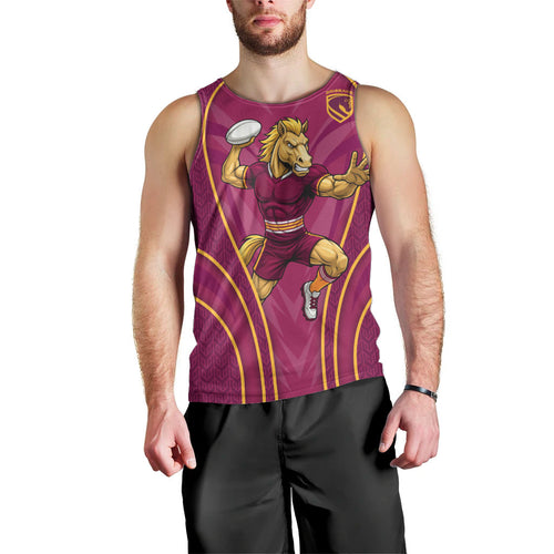 Brisbane Broncos Mascot Men Tank Top Australian Rugby Culture - Powerful Horse Athlete