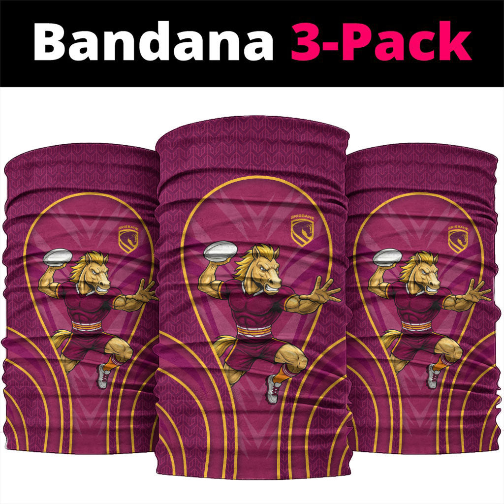 Brisbane Broncos Mascot Neck Gaiter Australian Rugby Culture - Powerful Horse Athlete