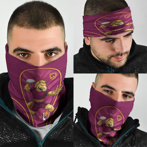 Brisbane Broncos Mascot Neck Gaiter Australian Rugby Culture - Powerful Horse Athlete