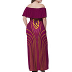 Brisbane Broncos Mascot Off Shoulder Maxi Dress Australian Rugby Culture - Powerful Horse Athlete