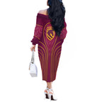Brisbane Broncos Mascot Off The Shoulder Long Sleeve Dress Australian Rugby Culture - Powerful Horse Athlete