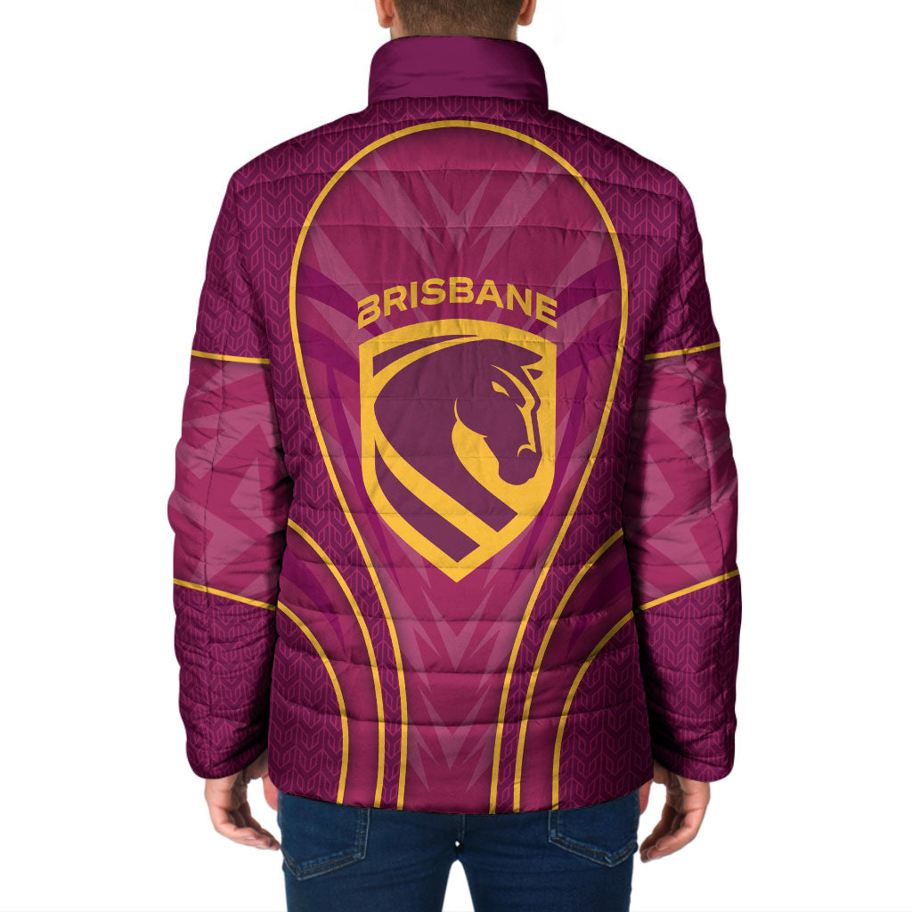 Brisbane Broncos Mascot Padded Jacket Australian Rugby Culture - Powerful Horse Athlete