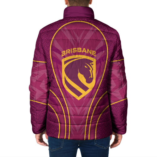 Brisbane Broncos Mascot Padded Jacket Australian Rugby Culture - Powerful Horse Athlete