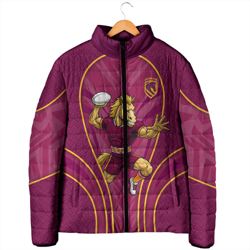 Brisbane Broncos Mascot Padded Jacket Australian Rugby Culture - Powerful Horse Athlete