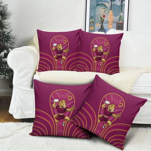 Brisbane Broncos Mascot Pillow Cover Australian Rugby Culture - Powerful Horse Athlete