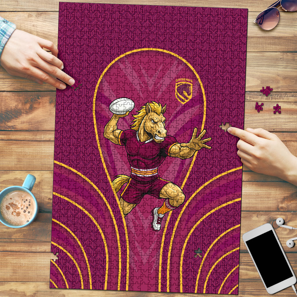 Brisbane Broncos Mascot Puzzle Australian Rugby Culture - Powerful Horse Athlete