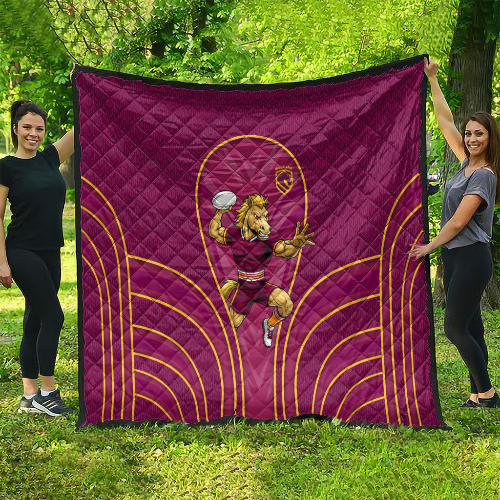 Brisbane Broncos Mascot Quilt Australian Rugby Culture - Powerful Horse Athlete