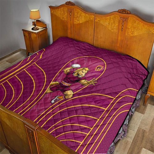 Brisbane Broncos Mascot Quilt Australian Rugby Culture - Powerful Horse Athlete