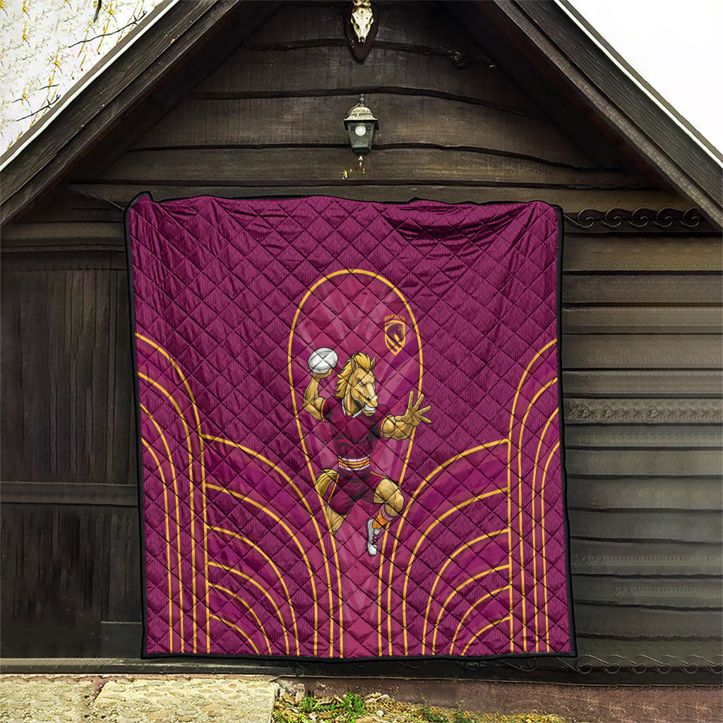 Brisbane Broncos Mascot Quilt Australian Rugby Culture - Powerful Horse Athlete