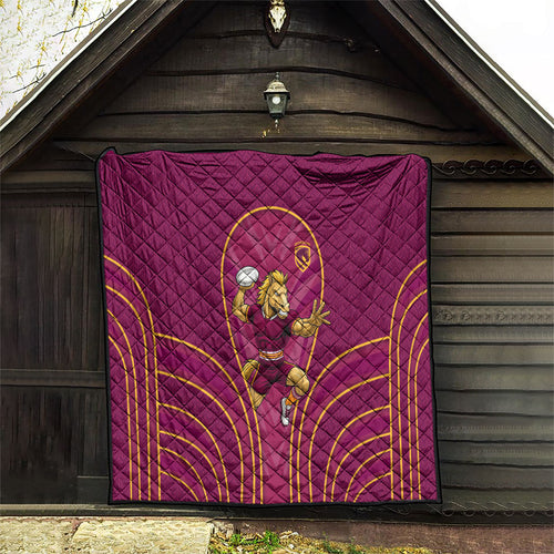 Brisbane Broncos Mascot Quilt Australian Rugby Culture - Powerful Horse Athlete