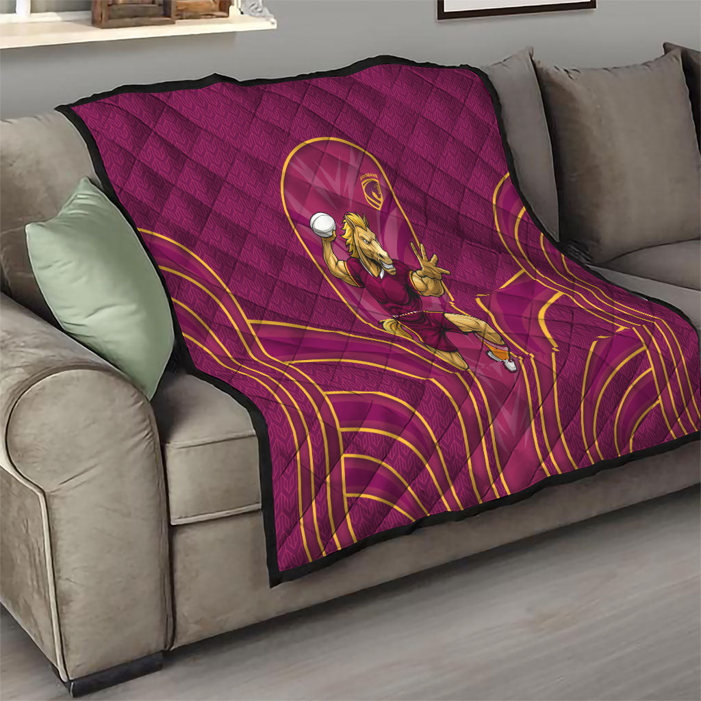 Brisbane Broncos Mascot Quilt Australian Rugby Culture - Powerful Horse Athlete
