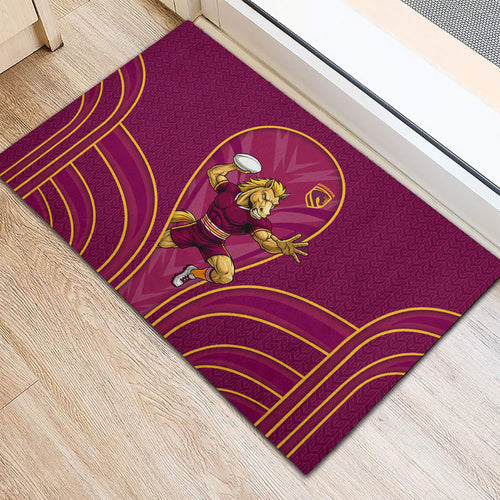 Brisbane Broncos Mascot Rubber Doormat Australian Rugby Culture - Powerful Horse Athlete
