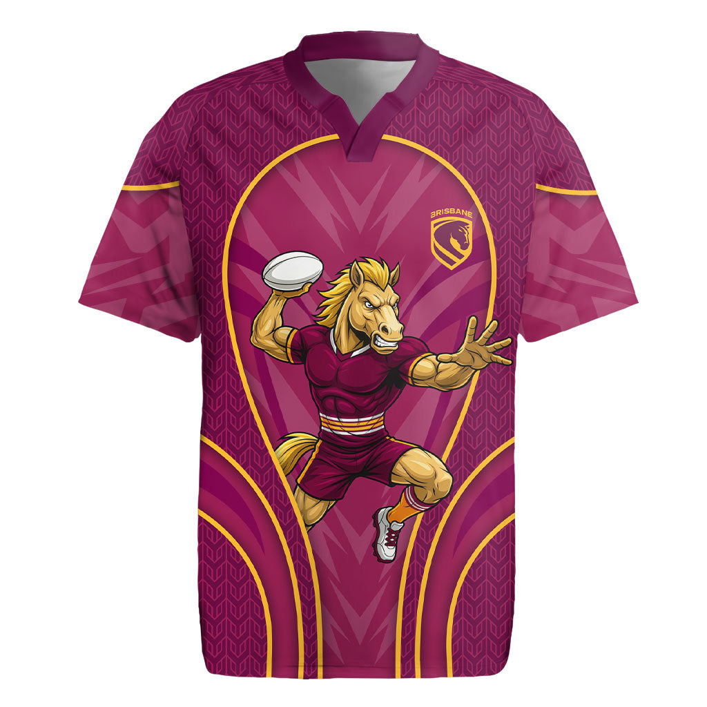 Brisbane Broncos Mascot Rugby Jersey Australian Rugby Culture - Powerful Horse Athlete