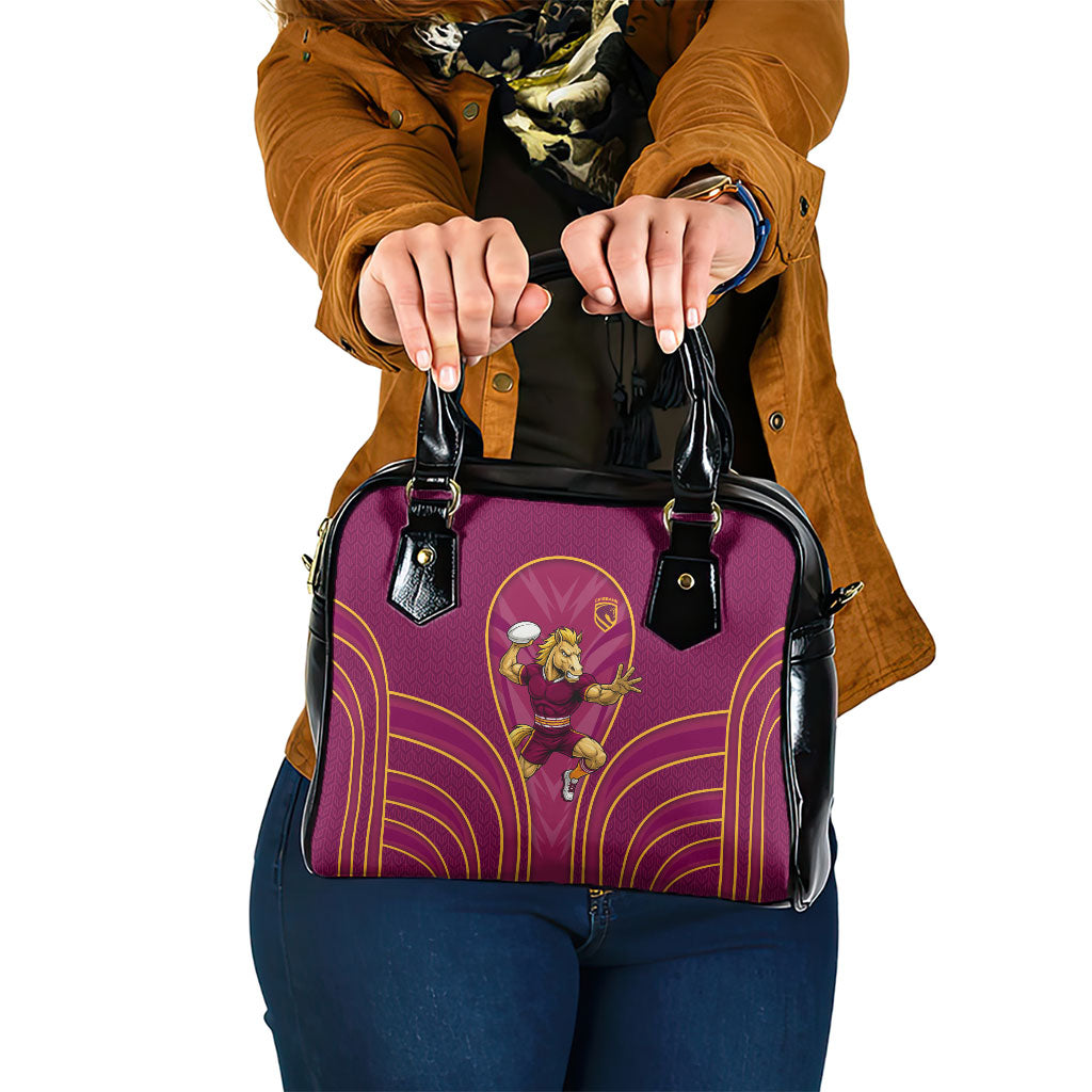Brisbane Broncos Mascot Shoulder Handbag Australian Rugby Culture - Powerful Horse Athlete