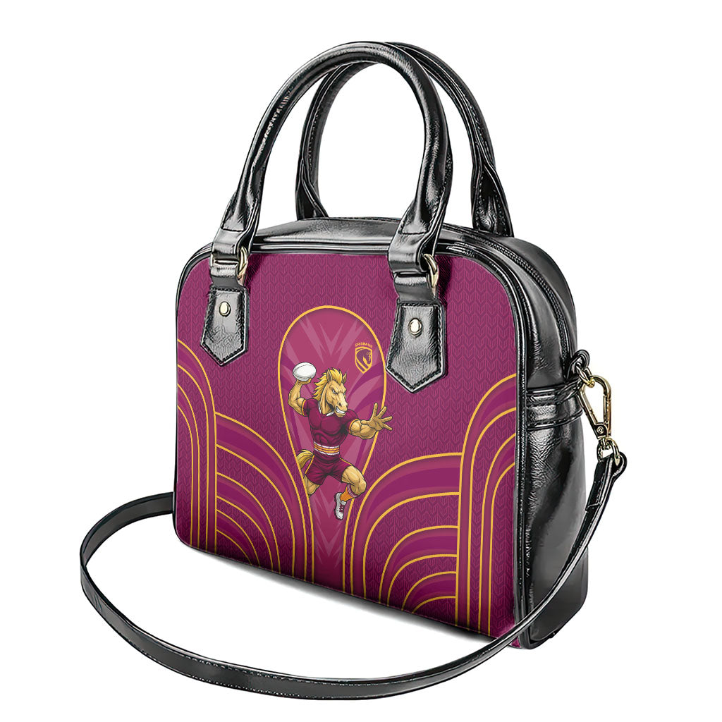 Brisbane Broncos Mascot Shoulder Handbag Australian Rugby Culture - Powerful Horse Athlete