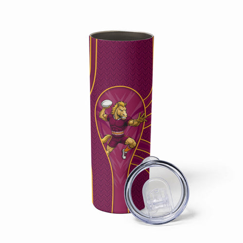Brisbane Broncos Mascot Skinny Tumbler Australian Rugby Culture - Powerful Horse Athlete