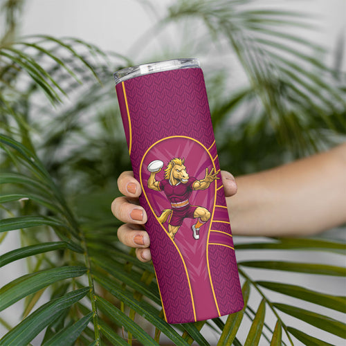 Brisbane Broncos Mascot Skinny Tumbler Australian Rugby Culture - Powerful Horse Athlete