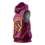 Brisbane Broncos Mascot Sleeveless Hoodie Australian Rugby Culture - Powerful Horse Athlete