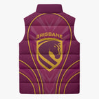 Brisbane Broncos Mascot Sleeveless Puffer Jacket Australian Rugby Culture - Powerful Horse Athlete