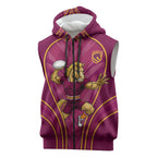 Brisbane Broncos Mascot Sleeveless Zip Hoodie Australian Rugby Culture - Powerful Horse Athlete