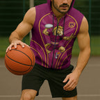 Brisbane Broncos Mascot Sleeveless Zip Hoodie Australian Rugby Culture - Powerful Horse Athlete