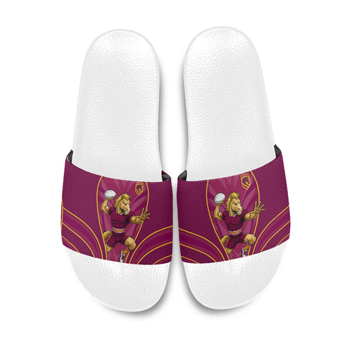 Brisbane Broncos Mascot Slide Sandals Australian Rugby Culture - Powerful Horse Athlete