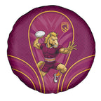 Brisbane Broncos Mascot Spare Tire Cover Australian Rugby Culture - Powerful Horse Athlete