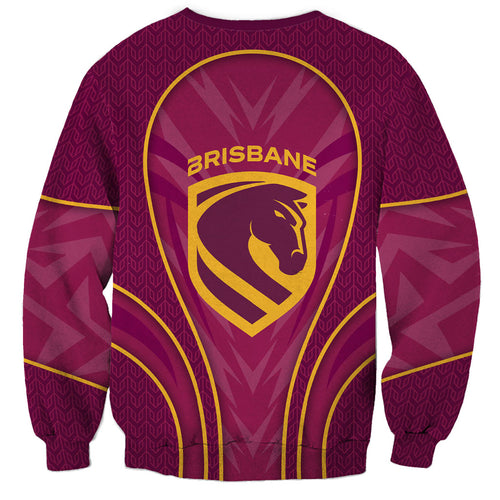 Brisbane Broncos Mascot Sweatshirt Australian Rugby Culture - Powerful Horse Athlete