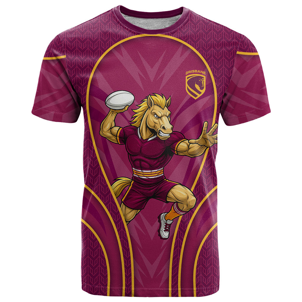 Brisbane Broncos Mascot T Shirt Australian Rugby Culture - Powerful Horse Athlete