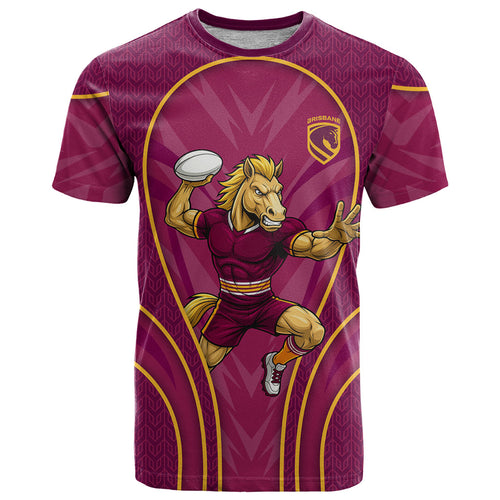Brisbane Broncos Mascot T Shirt Australian Rugby Culture - Powerful Horse Athlete