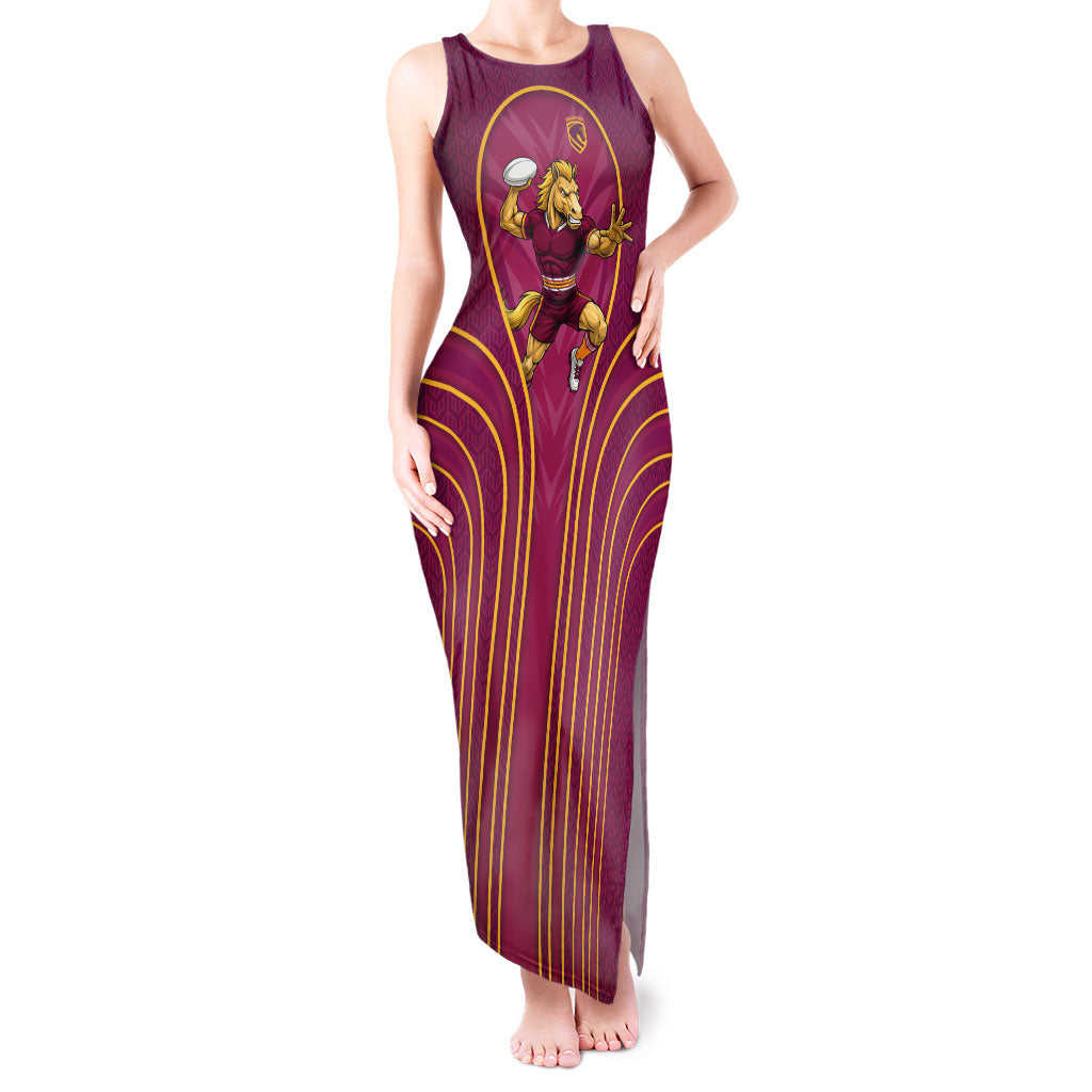 Brisbane Broncos Mascot Tank Maxi Dress Australian Rugby Culture - Powerful Horse Athlete