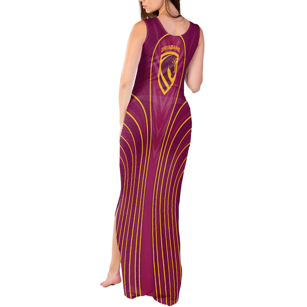 Brisbane Broncos Mascot Tank Maxi Dress Australian Rugby Culture - Powerful Horse Athlete