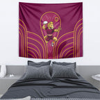 Brisbane Broncos Mascot Tapestry Australian Rugby Culture - Powerful Horse Athlete