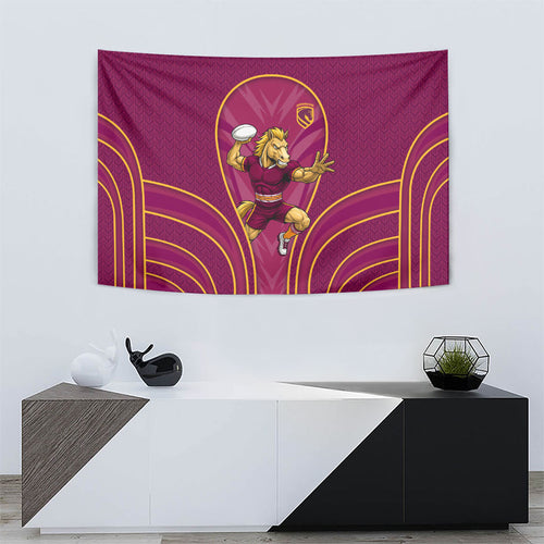 Brisbane Broncos Mascot Tapestry Australian Rugby Culture - Powerful Horse Athlete