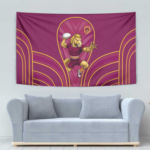 Brisbane Broncos Mascot Tapestry Australian Rugby Culture - Powerful Horse Athlete