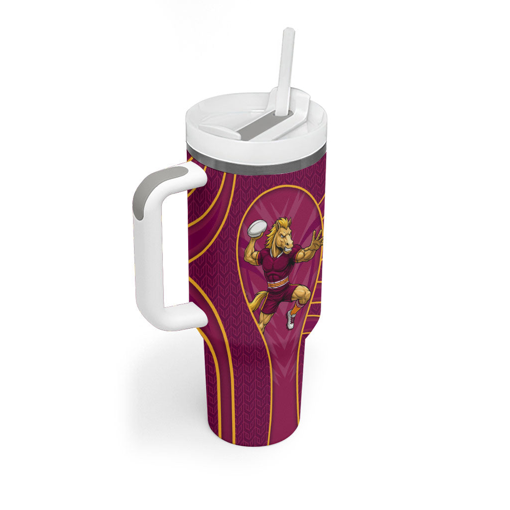 Brisbane Broncos Mascot Tumbler With Handle Australian Rugby Culture - Powerful Horse Athlete