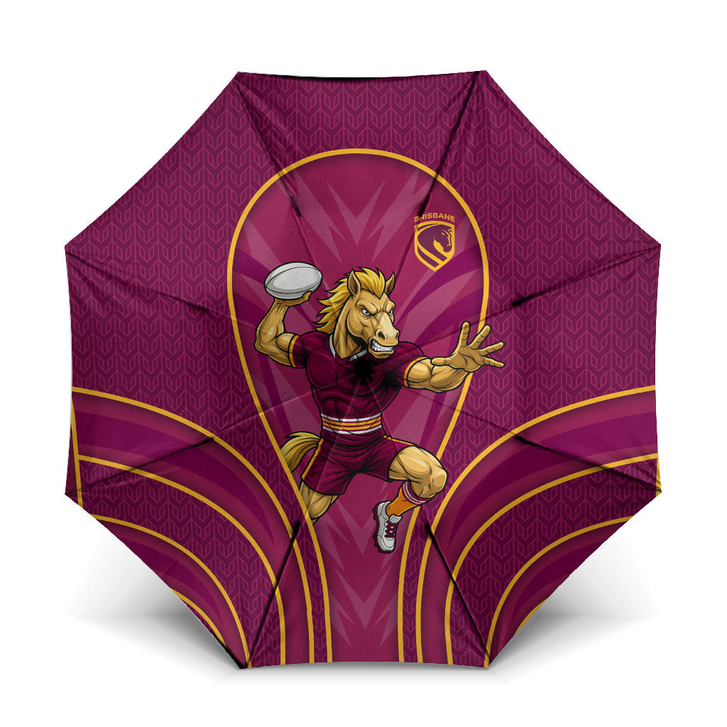 Brisbane Broncos Mascot Umbrella Australian Rugby Culture - Powerful Horse Athlete